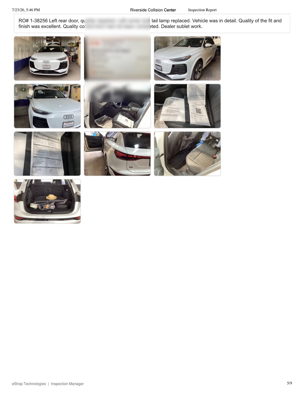 Inspection report page 5 of 9